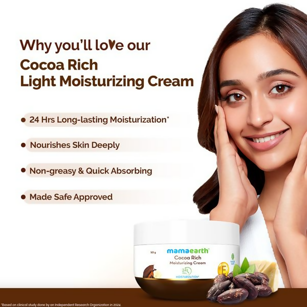 Mamaearth Cocoa Rich Moisturizing Cream with Cocoa Butter & Vitamin E For Deep Nourishment | Grocsy