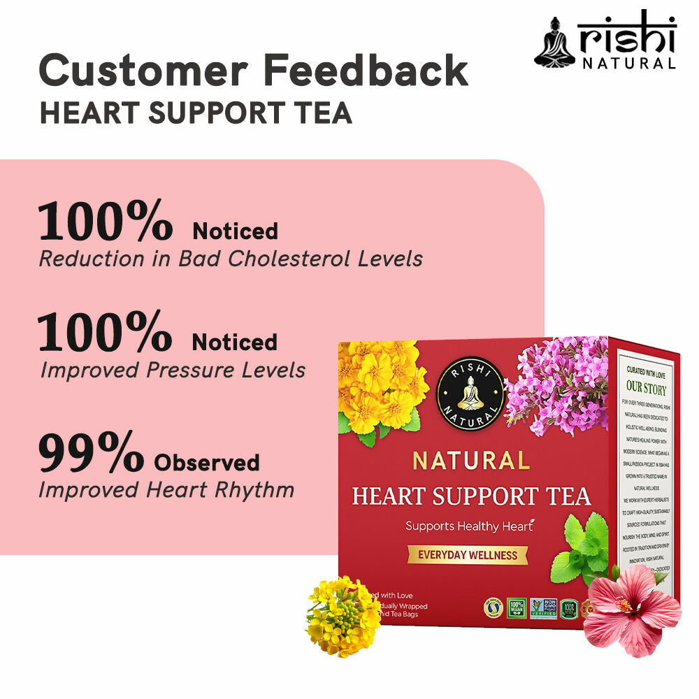 Rishi Natural Heart Support Herbal Tea | Grocsy