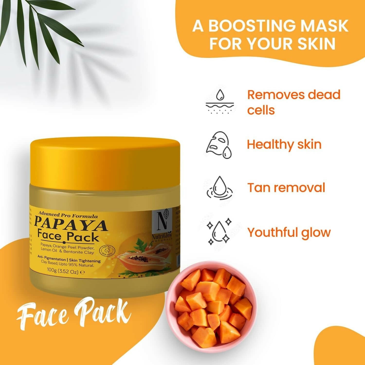 NutriGlow NATURAL'S Advanced Pro Formula Papaya Face pack | Grocsy
