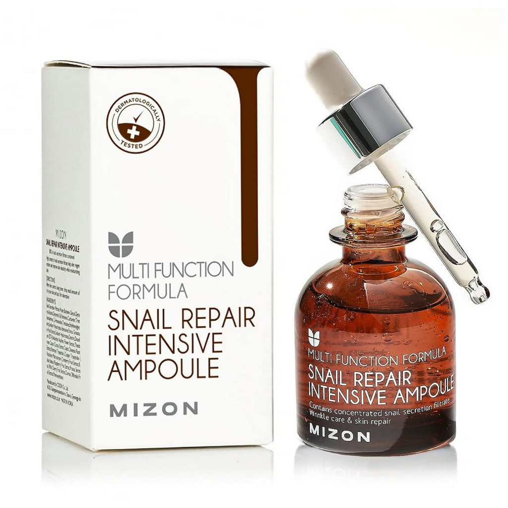 Mizon Snail Repair Intensive Ampoule Snail Mucin Extract Safe Formula Fine Wrinkle Care | Grocsy