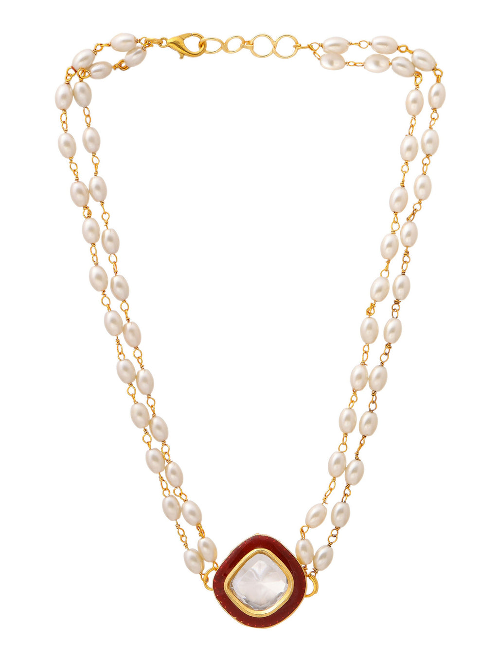 Ruby Raang Red Kundan & Pearl Choker | Grocsy