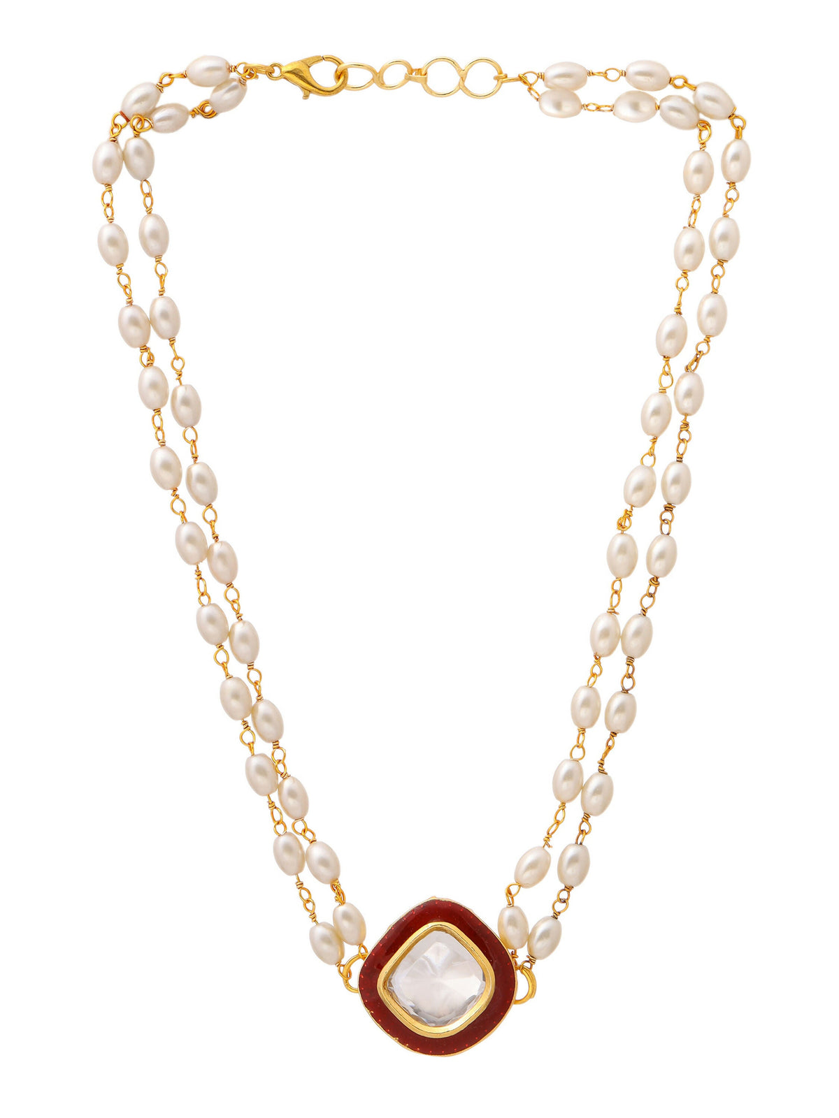 Ruby Raang Red Kundan & Pearl Choker | Grocsy