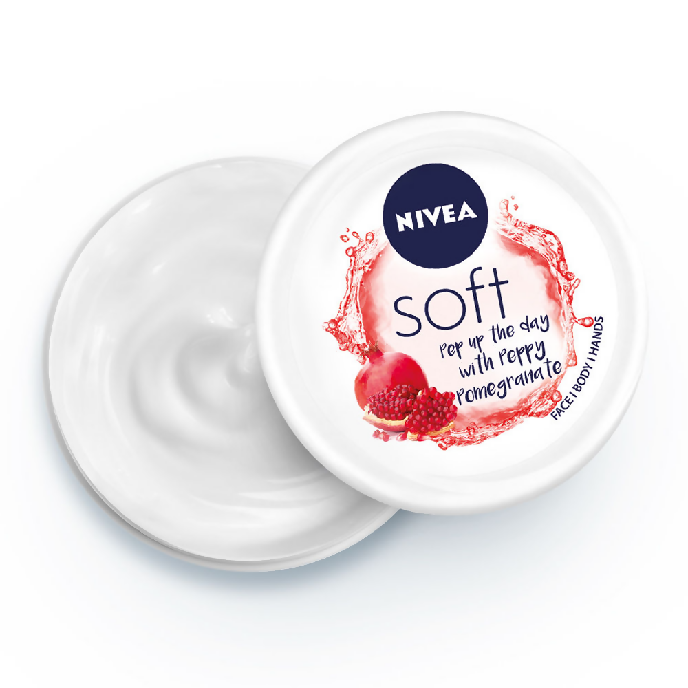 Nivea Soft Light Moisturizer Cream Peppy Pomegranate For Hands And Body | Grocsy
