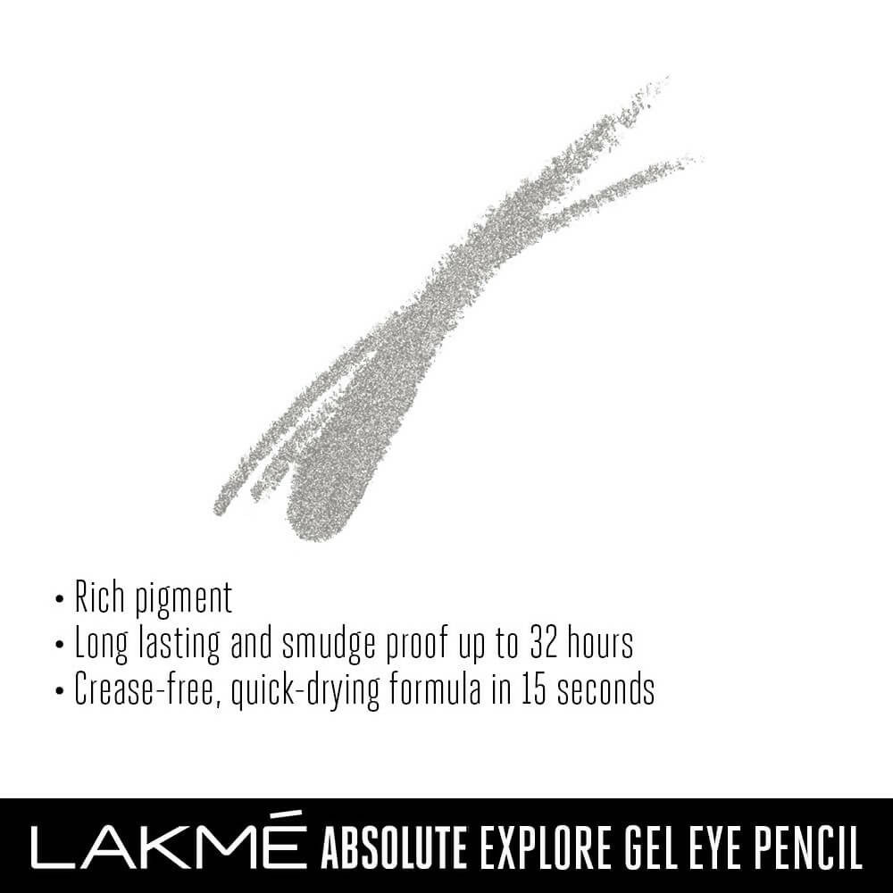 Lakme Absolute Explore Eye Pencil - Alluring Silver | Grocsy