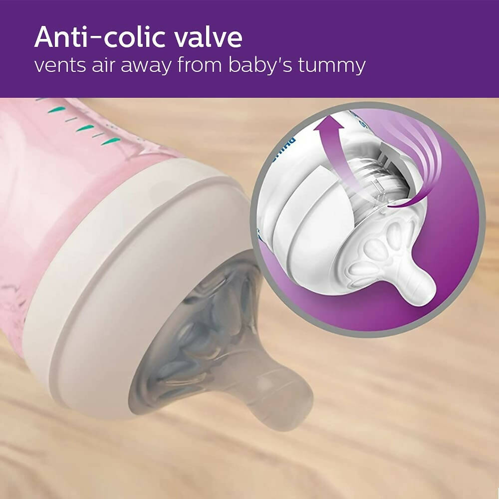 Philips Avent Natural 2. 0 Pink Feeding Bottle | Grocsy