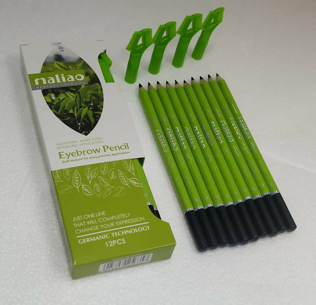 Maliao Black Eyebrow Pencils For Ease And Precise Application (Pack Of 12) | Grocsy