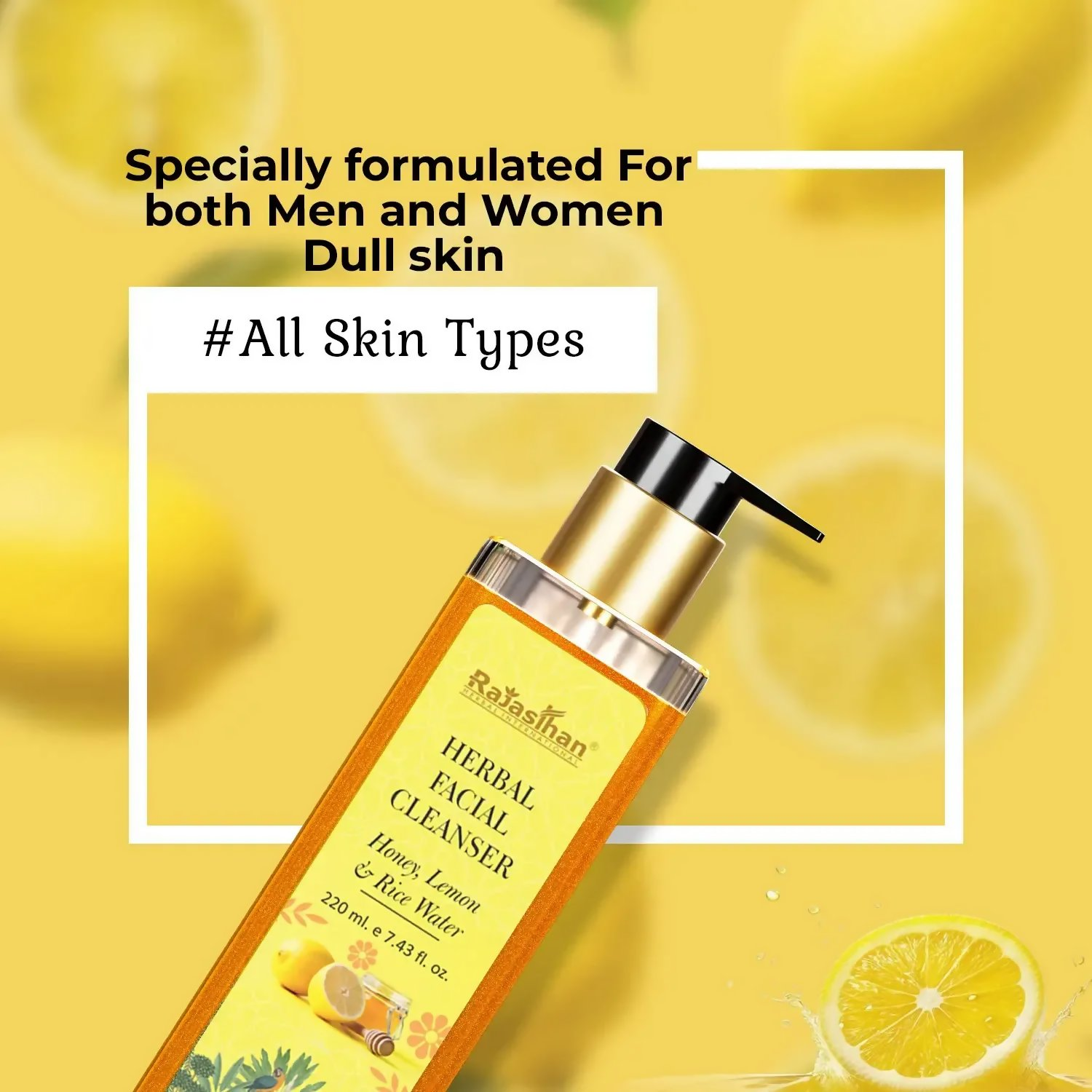 Rajasthan Herbals Herbal Facial Cleanser with Honey, Lemon & Rice Water | Grocsy