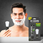 VI-JOHN Dermatologically Tested Premium Claming Aqua Shaving With Shaving Brush Cream Enriched with Aloevera & Almond Oil free From Silicone, Paraben & Mineral Oil | Grocsy