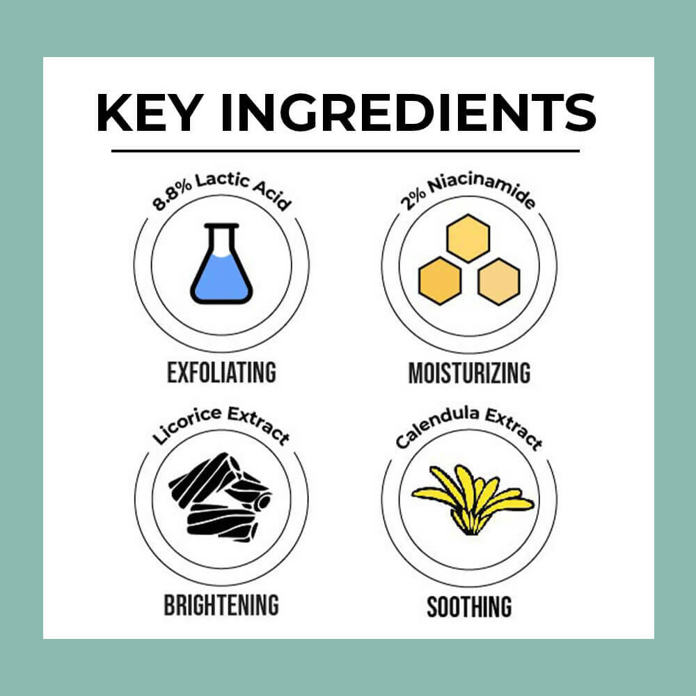 Dr. Sheth's Liquorice & Lactic Acid Peel Mask For Even-Toned, Glowing Skin With 2% Niacinamide Calendula Extract, AHA Peeling Solution | Grocsy