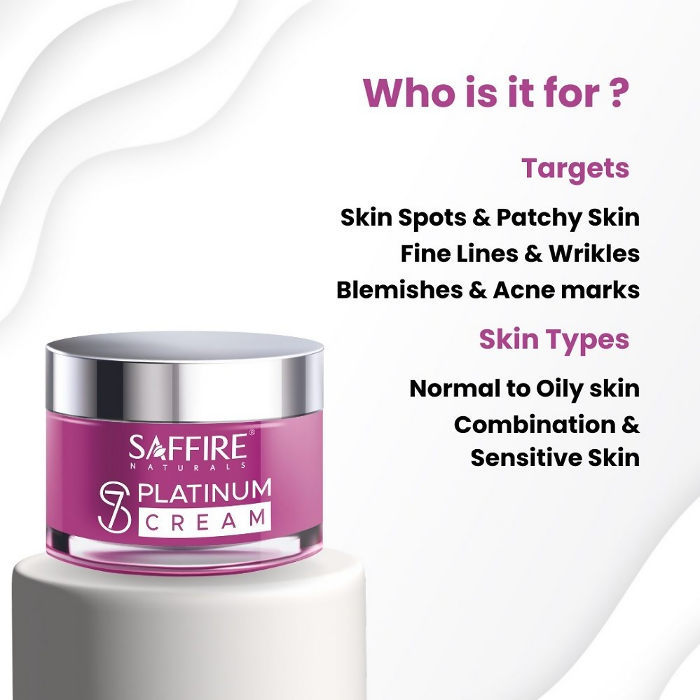 Saffire Naturals S7 Platinum Cream For Sun Protection & Glowing Skin | Grocsy