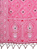 Shree Shyam Fashion Pankhuri Pink Linen Cotton Saree | Grocsy