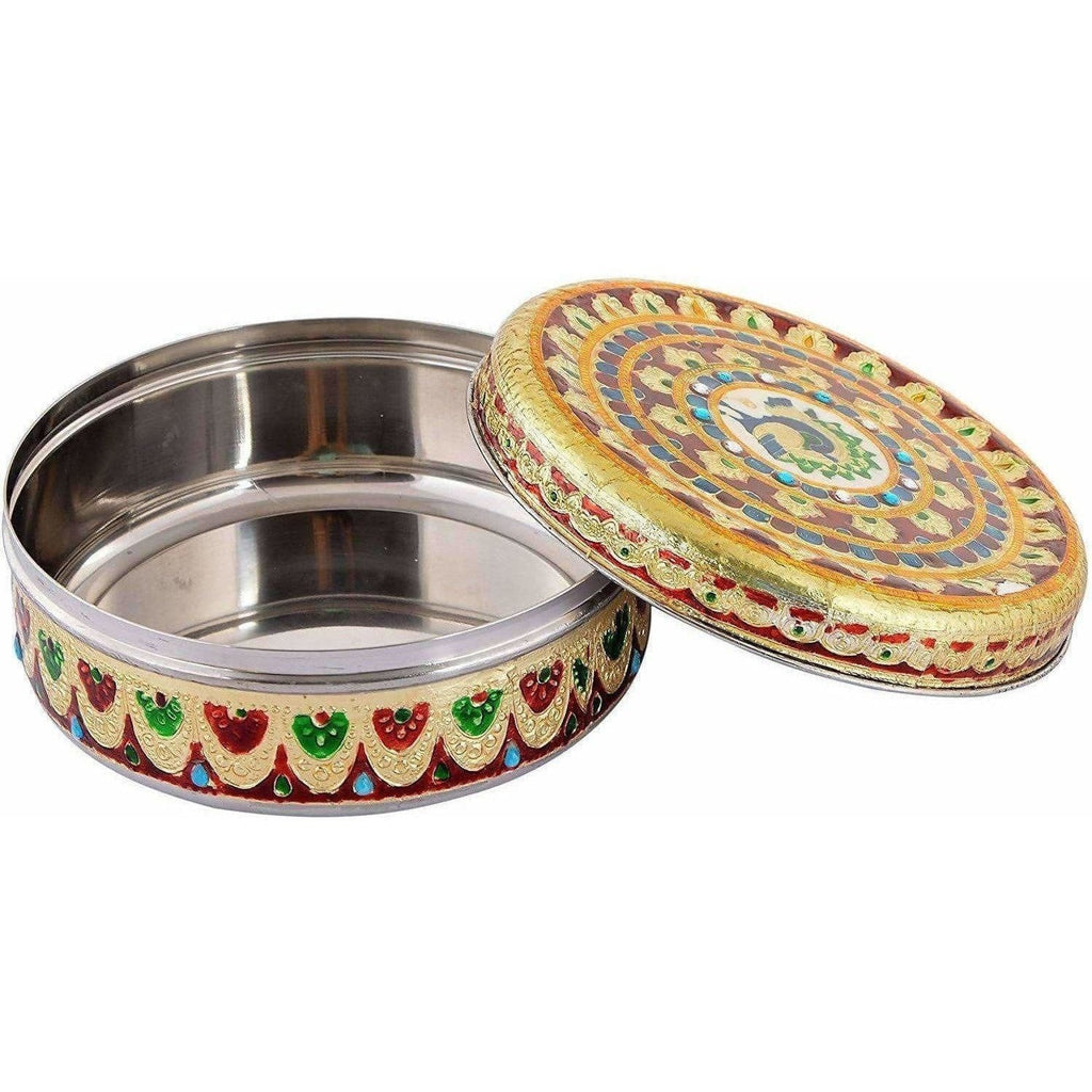 Handicraft Stainless Steel Multipurpose Storage Container , Steel Dry Fruit Box | Grocsy