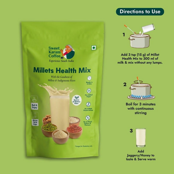 Sweet Karam Coffee Millets Health Milk Mix (Kanji Maavu) | Grocsy