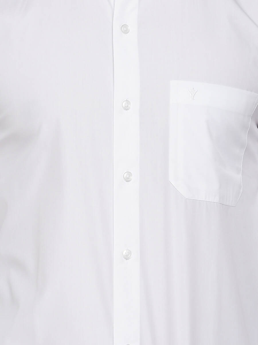 Ramraj Cotton Mens Full Sleeve Formal 100 % Cotton White Shirt | Grocsy