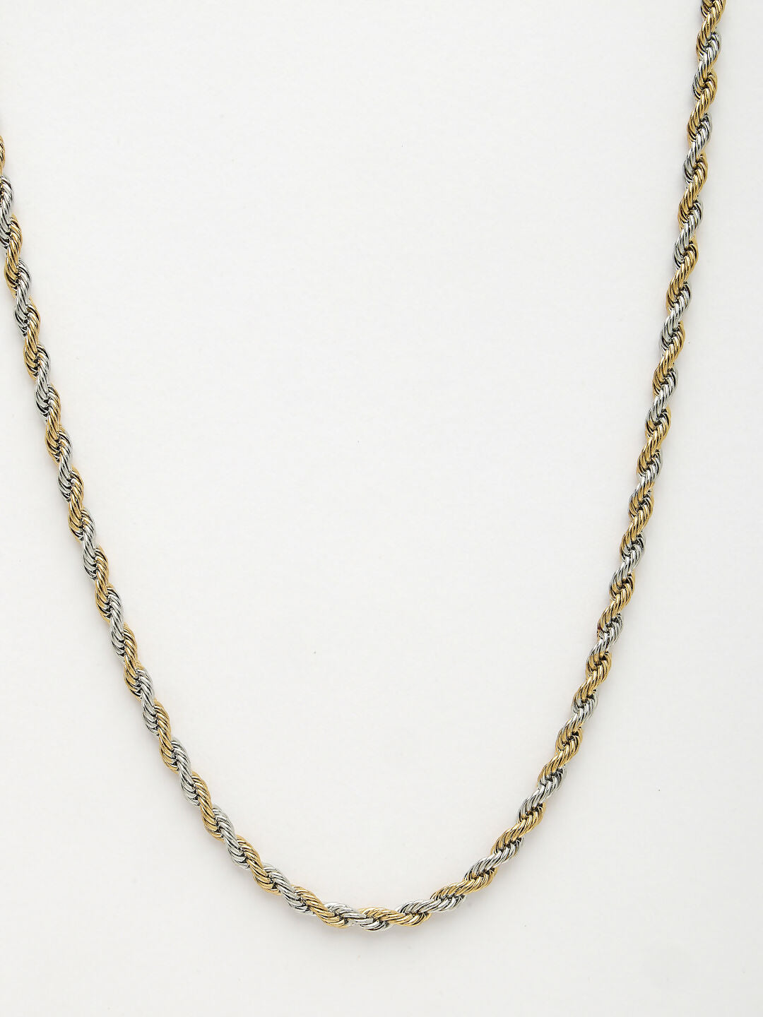 NVR Men's Rhodium-Plated Stainless Steel Chain | Grocsy