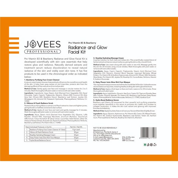 Jovees Professional Radiance and Glow Facial Kit | Grocsy