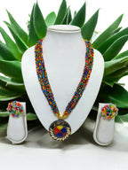 Inhanns All-Day Statement Beaded Necklace Set - Multi Colour | Grocsy