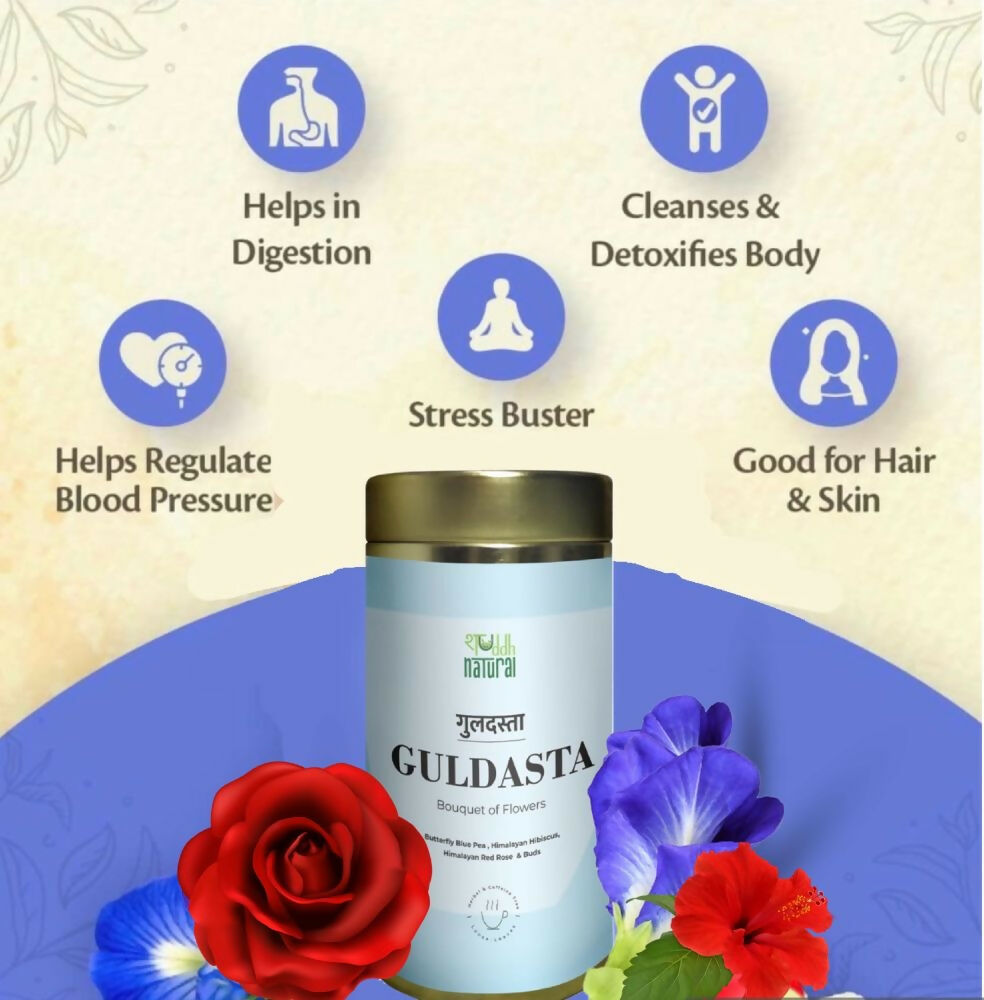 Shuddh Natural Brain Booster Guldasta Floral Tea | Grocsy
