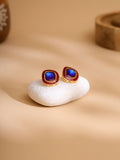 Ruby Raang Multi Blue Kundan Studs | Grocsy