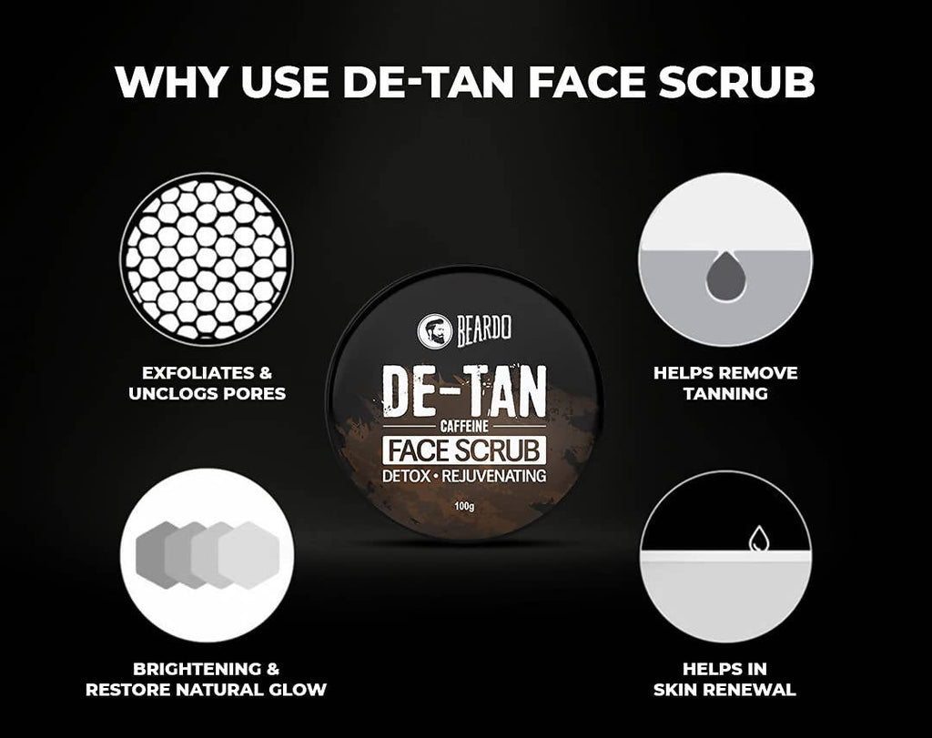 Beardo De-Tan Caffeine Face Scrub | Grocsy