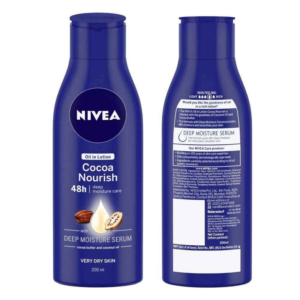 Nivea Body Lotion for Very Dry Skin, Cocoa Nourish | Grocsy