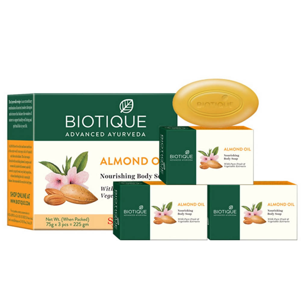 Biotique Advanced Ayurveda Bio Almond Oil Nourishing Body Soap | Grocsy