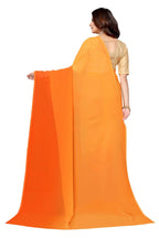 Vamika Orange Half N Half Georgette Saree | Grocsy