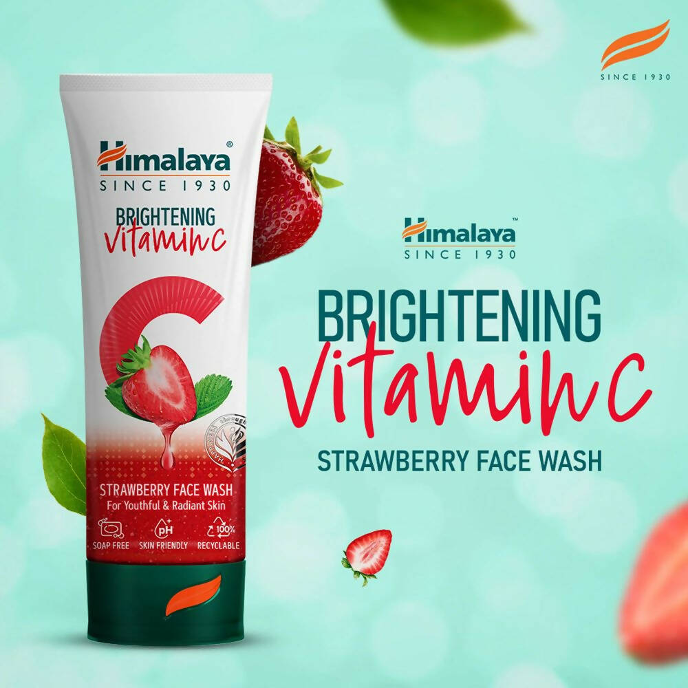 Himalaya Herbals Brightening Vitamin C Strawberry Face Wash | Grocsy