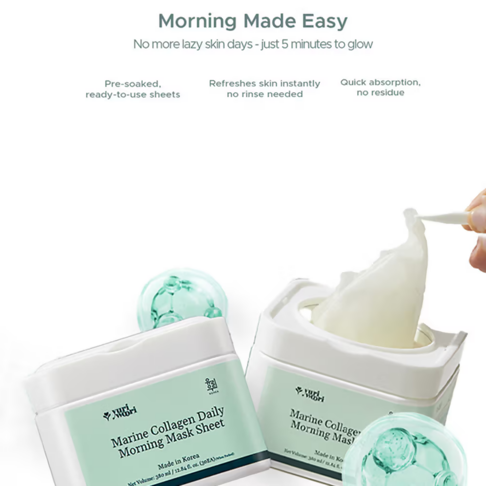 Yuri Woori Marine Collagen Daily Morning Sheet Mask | Grocsy