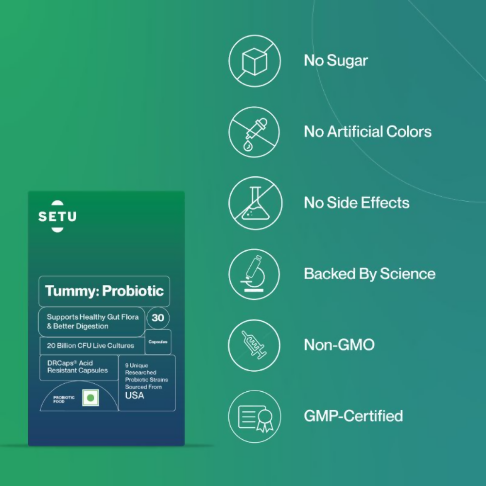 Setu Tummy Probiotics Naturally Fermented Capsules | Grocsy