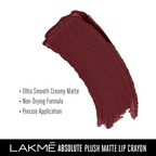 Lakme Absolute Plush Matte Lip Crayon - 303 Foxy Brown | Grocsy