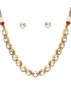 Kundan Choker with Studs Jewellery Set (Gold) - Ruby Raang | Grocsy