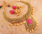 Amazing Antique Necklace Set with Pearl Drops | Grocsy