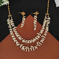 JS Fashion 2 Layer High Gold Polish Fancy Design Party wear Antique Design Antique Jewellery Necklace Set | Grocsy