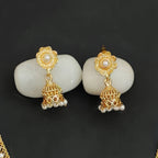 JS Fashion Antique Jewellery Designer High Gold Polish Fancy Style Short Necklace Set | Grocsy