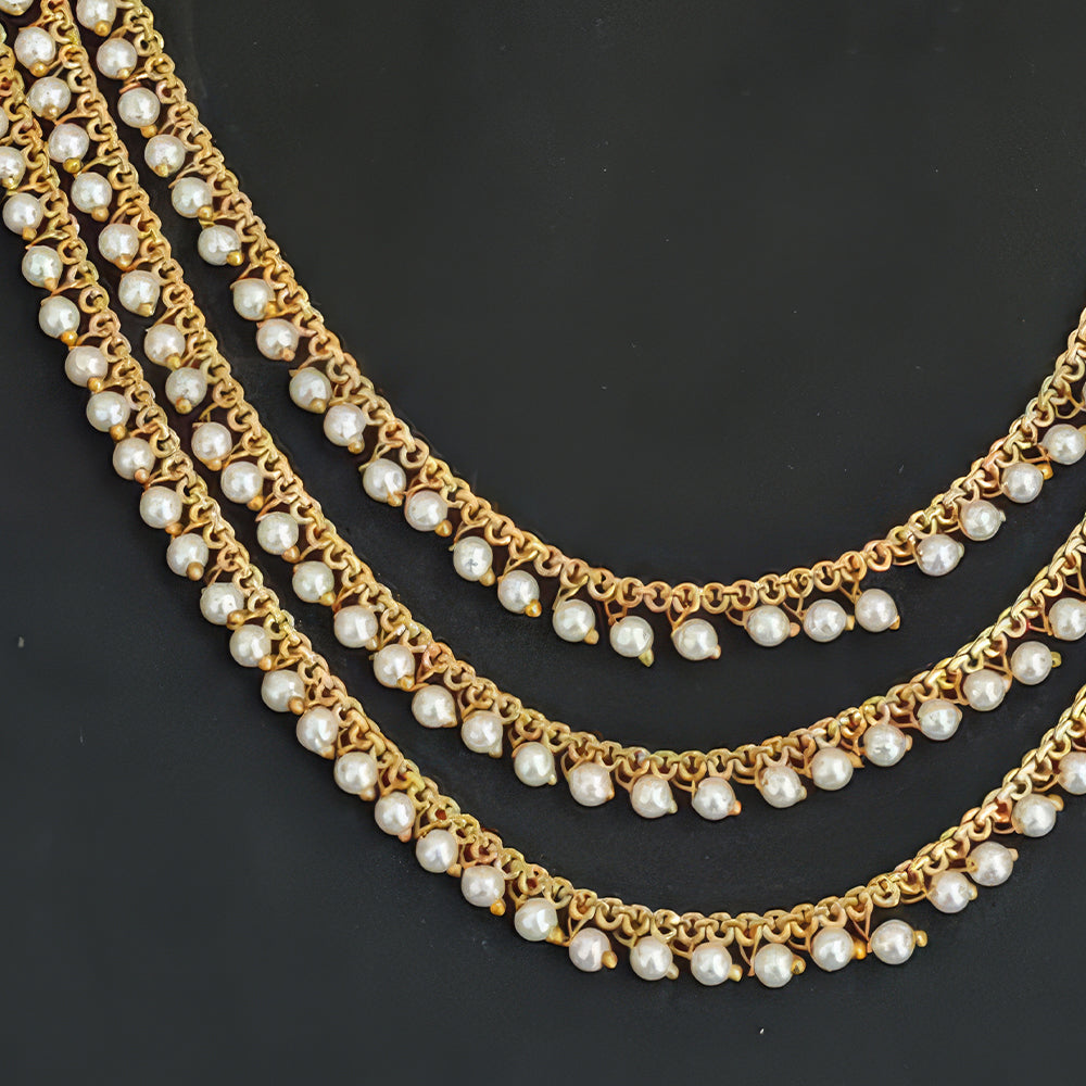 JS Fashion Antique Jewellery Designer High Gold Polish Fancy Style Short Necklace Set | Grocsy