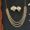 JS Fashion Antique Jewellery Designer High Gold Polish Fancy Style Short Necklace Set | Grocsy