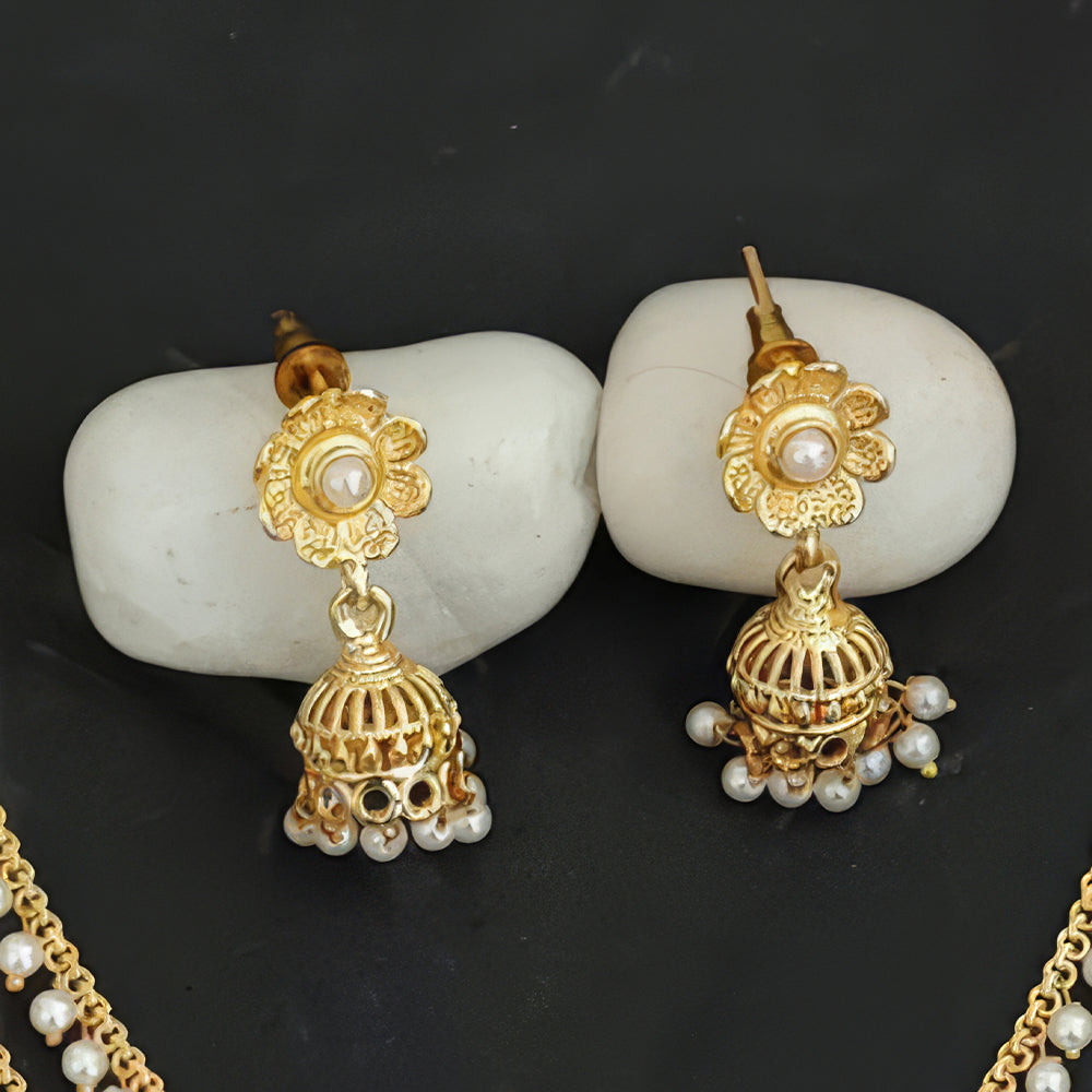 JS Fashion Antique Jewellery Designer High Gold Polish Fancy Necklace Set | Grocsy