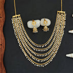 JS Fashion Antique Jewellery Designer High Gold Polish Fancy Necklace Set | Grocsy