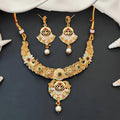 JS Fashion Antique Jewellery Designer Rajwadi Polish Necklace Set | Grocsy