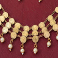 JS Fashion Temple High Gold Polish Fancy 3 Layer Necklace Set | Grocsy
