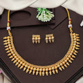 JS Fashion Antique Design High Gold Polish Short Necklace Set | Grocsy