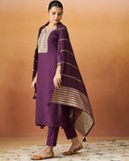 Dwija Fashion A-Line Kurti Parampara Silk Embroidered Green Color Kurti With Pant And Dupatta | Grocsy