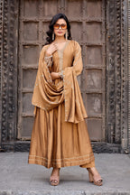 Dwija Fashion Anarkali Kurti Vichitra Silk Embroidered Maroon Color Kurti With Pant And Dupatta | Grocsy