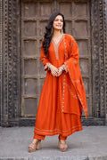 Dwija Fashion Anarkali Kurti Vichitra Silk Embroidered Maroon Color Kurti With Pant And Dupatta | Grocsy