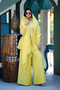 Dwija Fashion Short Kurti Crepe Embroidered Lime Green Color Kurti With Palazzo And Dupatta | Grocsy