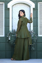 Dwija Fashion Short Kurti Crepe Embroidered Lime Green Color Kurti With Palazzo And Dupatta | Grocsy