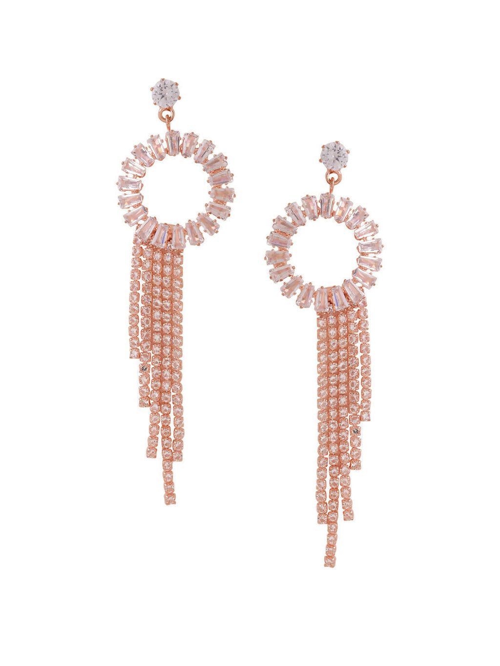 NVR Women Gold Toned Contemporary Drop Earrings | Grocsy