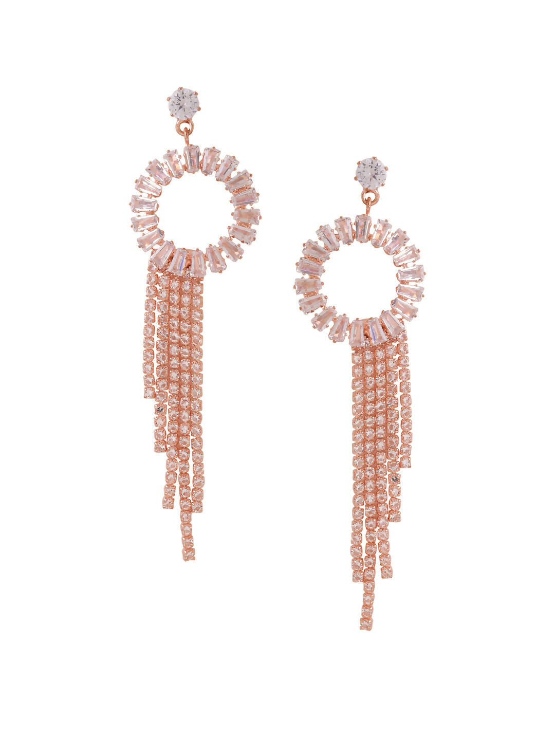 NVR Women Gold Toned Contemporary Drop Earrings | Grocsy
