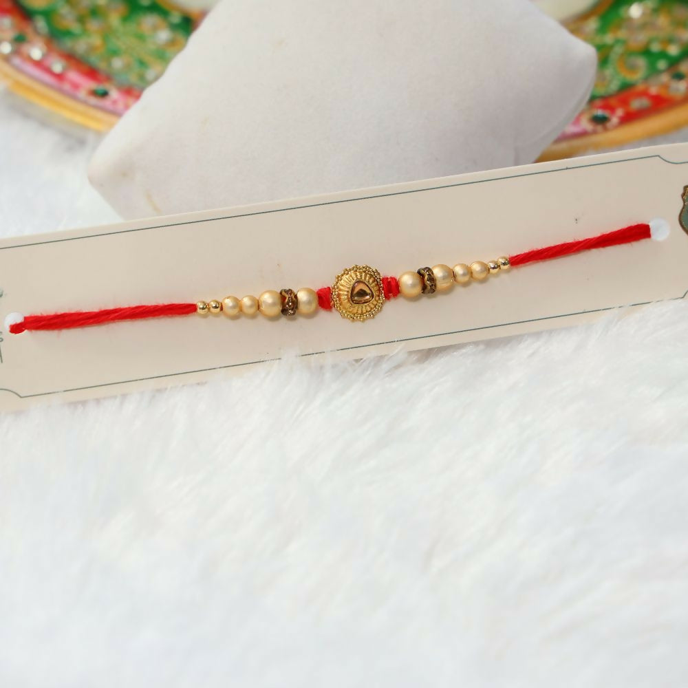 Indianvibez Colourful Beads With Stone Fancy Rakhi | Grocsy